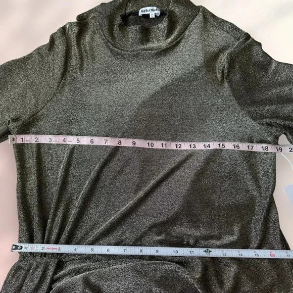 REFORMATION Paprika Dress Gold Sparkle Size 2X - Picture 8 of 13